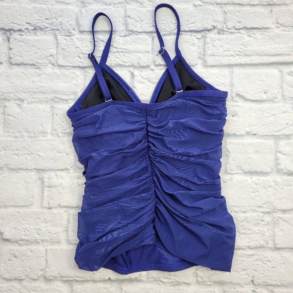 Be Creative Purple Ruched Tankini Top Built-in Padded Bra size 8 - Picture 3 of 7